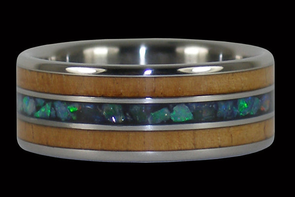 Australian Opal and Koa Hawaii Titanium Ring®
