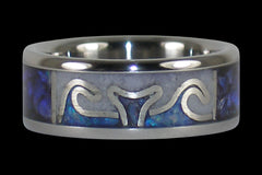 Whales Tail Opal Titanium Ring - Hawaii Titanium Rings
 - 1