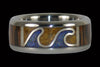 Tidal Wave Ring with Wood and Opal - Hawaii Titanium Rings
