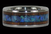 Blue Opal and Koa Wood Titanium Ring - Hawaii Titanium Rings
 - 1