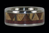 Tribal Titanium Ring Band with Exotic Wood Inlay - Hawaii Titanium Rings
 - 2