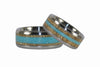 Mango Wood and Turquoise Titanium Ring Set - Hawaii Titanium Rings
 - 4