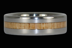 Mango Wood Narrow Inlay Ring - Hawaii Titanium Rings
 - 1