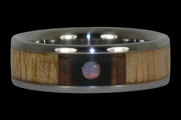 Opal Cabochon Titanium Ring Band