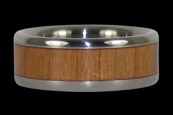 Maple Wood Inlay Titanium Ring Band