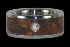Koa Diamond Titanium Ring - Hawaii Titanium Rings
 - 1