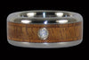 Diamond Hawaiian Wood Titanium Ring - Hawaii Titanium Rings
 - 3