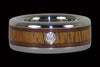Diamond Titanium Ring with Hawaiian Koa - Hawaii Titanium Rings
