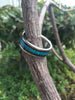 Blue Lab Opal and Dark Koa Titanium Ring - Hawaii Titanium Rings
 - 3