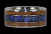 Australian Black Opal and Hawaiian Koa Titanium Ring | KOA Wood Ring