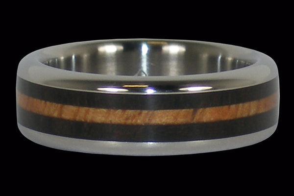 Hawaiian Wooden Inlay Titanium Ring
