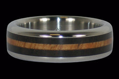Hawaiian Wooden Inlay Titanium Ring - Hawaii Titanium Rings
