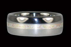 Mokumagane Inlay Polished Titanium Ring - Hawaii Titanium Rings
 - 1