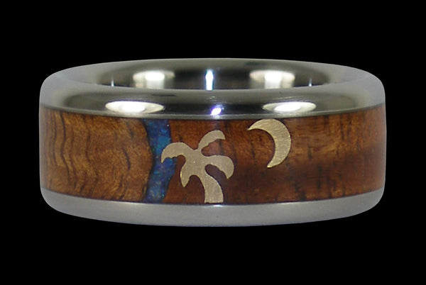 Koa Wood Hawaii Titanium Ring®