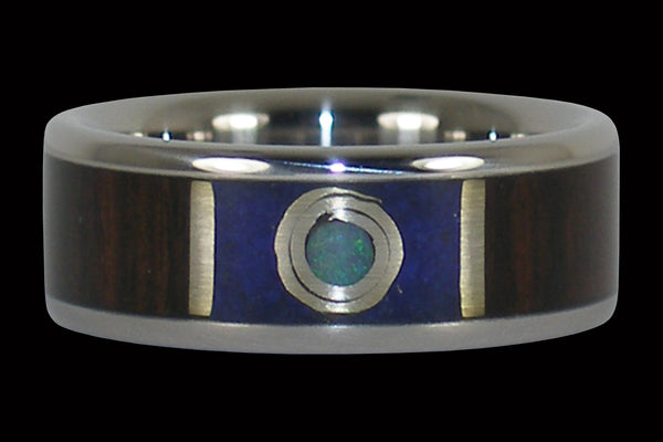 Moon Ring with Mun Ebony and Lapis