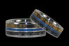 Triple Inlay Titanium Ring Band with Wood and Opal - Hawaii Titanium Rings
 - 2