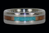 Fire Koa and Turquoise Titanium Ring - Hawaii Titanium Rings
