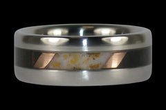 Opal and Gold Tigers Eye Titanium Ring - Hawaii Titanium Rings
 - 1