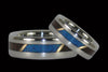 Brazilian Rosewood and Blue Opal Titanium Ring - Hawaii Titanium Rings
 - 2