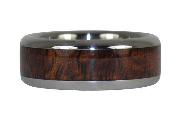 Dark Koa Wood Inlay Hawaii Titanium Rings® Band