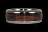 Dark Koa Wood Inlay Titanium Ring Band - Hawaii Titanium Rings
 - 2