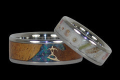 Surf and Sand Titanium Wedding Bands - Hawaii Titanium Rings
 - 1
