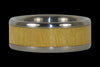 Pau Amarello Wood Inlay Titanium Ring Band - Hawaii Titanium Rings
 - 1