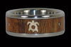 Titanium Koa Wood Ring with Turtle and Diamonds - Hawaii Titanium Rings
