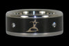 Diamond Black Wood Titanium Ring with Gold Turtle - Hawaii Titanium Rings
 - 3