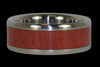 Pink Ivory Wood Inlay Titanium Ring - Hawaii Titanium Rings
 - 2