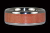 Pink Ivory Wood Inlay Titanium Ring - Hawaii Titanium Rings
 - 1