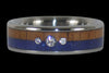 Diamond, Wood and Stone Titanium Ring - Hawaii Titanium Rings
 - 1