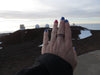 Blue Diamond Titanium Ring with Two Woods - Hawaii Titanium Rings
 - 2