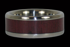 Purple Heart Wood Titanium Ring Band - Hawaii Titanium Rings
 - 1