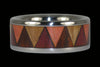 Tribal Drum Titanium Wood Rings - Hawaii Titanium Rings
 - 3