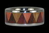Four Wood Tribal Titanium Ring - Hawaii Titanium Rings
