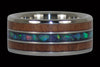 Australian Opal and Koa Titanium Ring Set - Hawaii Titanium Rings
 - 7