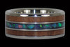Titanium Ring with Redwood and Opal Inlay - Hawaii Titanium Rings
 - 1