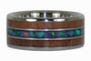 Titanium Ring with Redwood and Opal Inlay - Hawaii Titanium Rings
 - 2
