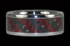 Red and Black Carbon Fiber Titanium Ring Band - Hawaii Titanium Rings
 - 1
