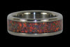 Red Synthetic Opal Titanium Ring - Hawaii Titanium Rings
 - 1