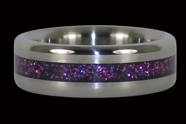Purple Metallic Inlay Titanium Ring