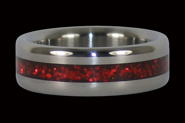 Red Metallic Titanium Ring