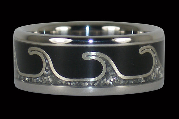 Silver Wave Titanium Ring
