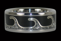 Silver Wave Titanium Ring - Hawaii Titanium Rings

