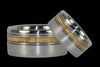 Mango Wood Titanium Ring Band Offset Inlay - Hawaii Titanium Rings
 - 2