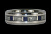 White Carbon Fiber, Blue Lapis and Silver Titanium Rings - Hawaii Titanium Rings
 - 2