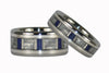 White Carbon Fiber, Blue Lapis and Silver Titanium Rings - Hawaii Titanium Rings
 - 4