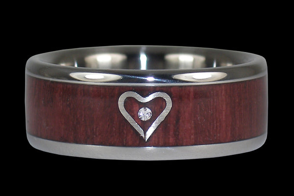 Silver Heart Mothers Day Titanium Diamond Ring