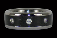 Six Diamond Onyx Ring - Hawaii Titanium Rings
